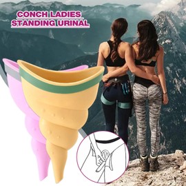 Female Urination Device - 1/2 Female Urinal, Reusable Women Pee Funnel, Portable Conch Ladies Standing Urinal, Soft Conch Type Women Standing up to Pee Funnel, Camping Hygiene Sanitation Products