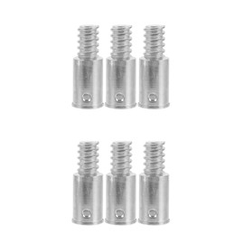 VOSAREA 6pcs Metal Threaded Tips Threaded Connectors Pole Adapter for Broom Cleaning Tools Replacement Parts for 22mm American Style Extension Poles Compatible with Brooms and Mops Handle Connectors