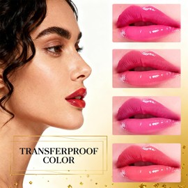 Color Changing Lipstick-Transfer proof, Gold Crystal Ph Activated Clear Lipstick Temperature Lip Balm for Lip Gloss,Long Lasting Moisturizing Lip Glow,Hydrating Non-Sticky for Women,Vivid Color