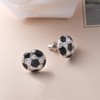 Soccer Screwback Earrings for Women - 925 Sterling Silver Sports