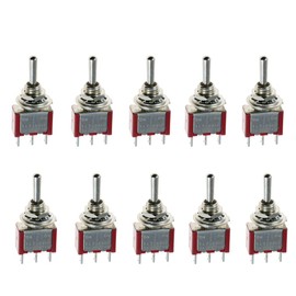 ESUPPORT On/Off/On Momentary Mini Miniature Toggle Switch Car Dash Dashboard SPDT 3Pin Pack of 10