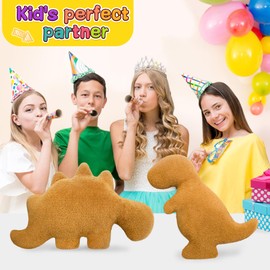 mermaker Dino Nugget Pillow Plush for Funny Birthday Gifts, Dinosaur Chicken Nugget Pillow are Cute Dinosaur Gifts for Teen Boys Girls Adults (Stegosaurus, Large)