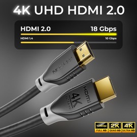 deleyCON 1m (3.28 ft) HDMI cable HDMI 2.0 / 1.4a compatible with high-speed Ethernet (latest standard) ARC 3D 4k Ultra HD (1080p/2160p) [Black / Gray]