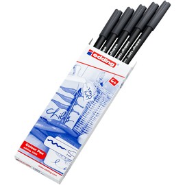 Edding e-1300 Felt-Tip Pens with Rounded Tips 3 mm Pack of 5 Grey dark grey