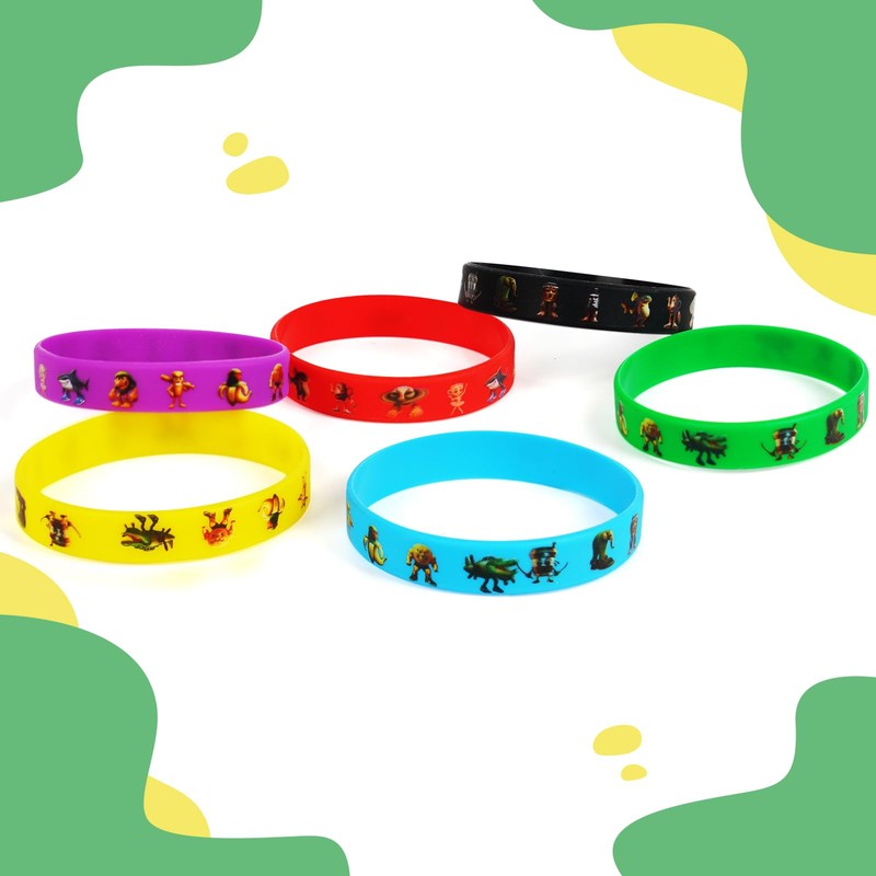 LCKYPOWTHY 24 Pieces Italian Brainrot Rubber Bracelets Silicone Stretch Wristbands