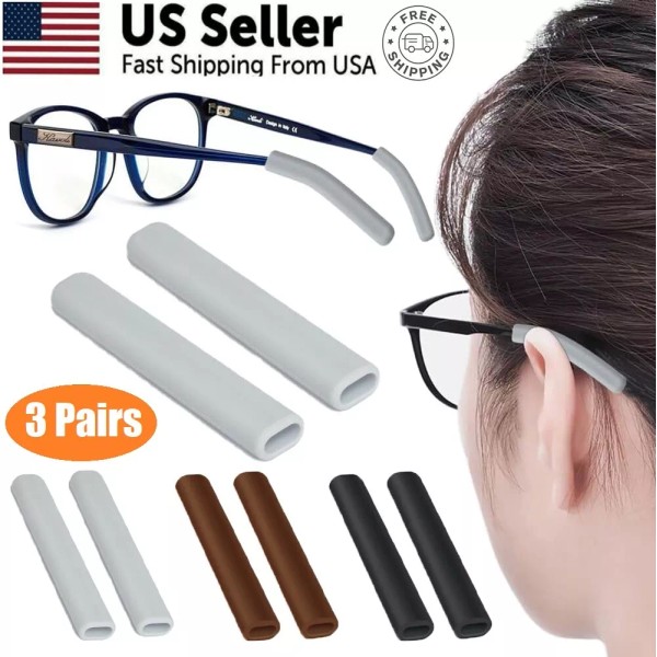 Unbranded 1-3Pairs Silicone Glasses Ear Cushion, Eye Glasses Ear Grippers