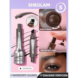 SHEGLAM Brocha y Dip en ángulo para fección de cejas-Espresso (Espresso, Pqeueño)