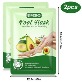 Colexy Fußmaske 2 Paar Fußpeeling-Maske, Hornhaut Socken Fuss Peeling Maske, Exfoliating Fussmaske für Zarte Füße, Hornhaut und Abgestorbene Haut Entfernen, Zarte Füße Fuß-SPA-Socken (Avocado/1)