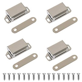 Stainless Steel Mini Magnetic Cabinet & Door Latch/Catch Closures (Pack of 4)