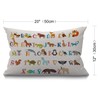 12X20 Inches Cushion Cover Rustic Farmhouse Decor Alphabet Cute Zoo