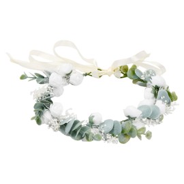 Flower Wreath Headband for Girls, Adjustable Headband for First Communion and Wedding - Girls Flower Wreath Hair Accessories