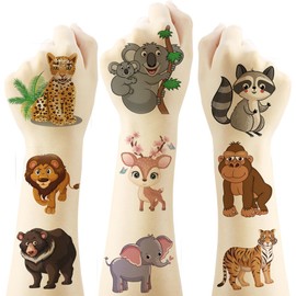 60PC Animal Temporary Tattoos Stickers,Animal Birthday Party Supplies Favors Waterproof Fake Tattoos Stickers Party Decorations for Kids Boys Girls School Rewards Gifts