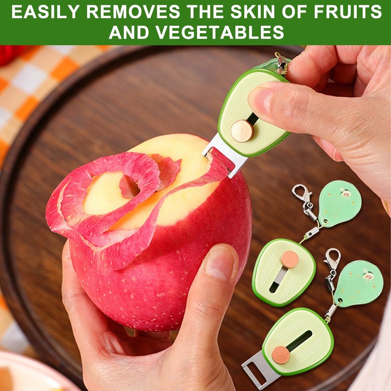 2PCS Mini Avocado-Shaped Fruit Peelers - Compact Retractable Stainless Steel