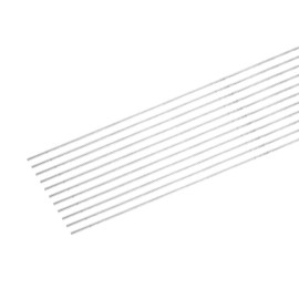 sourcing map 11 Pcs Aluminum Round Rod 2mm x 200mm 6061 Aluminum Bar Solid Stick Metal Lathe Bar Stock for DIY Craft Model Car (Silver Tone)