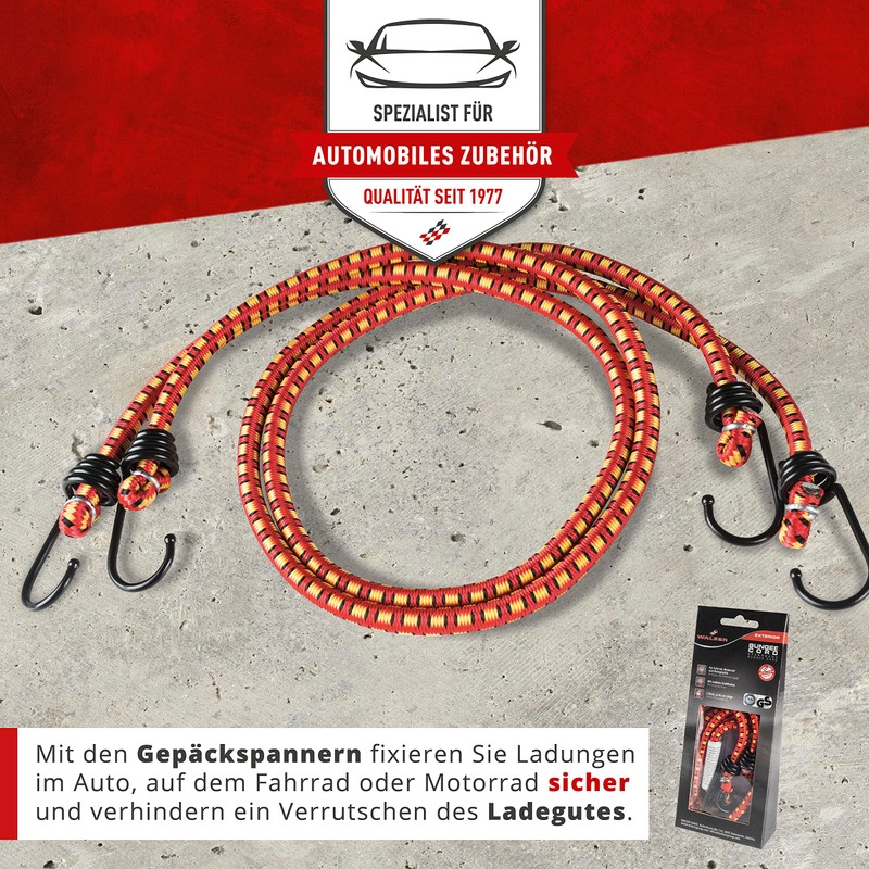 Walser Luggage Straps with Hooks, Tensioning Rubber Set 2 x