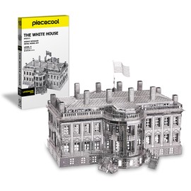 Piececool 3D Puzzle Metal Architecture White House, 3D Metal Puzzle for Brass, Whole Metal, 1:1 Restore Collection, Birthday Gift, Model Kit Adults, 369 Pieces