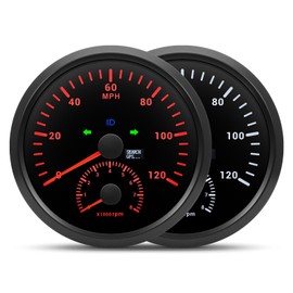 ARTILAURA 110mm 4-3/8" GPS Speedometer with Tachometer Boat 120 MPH Speedometer 8000RPM Tacho AUTO Gauge Waterproof for Marine AUTO Car Truck(Black)