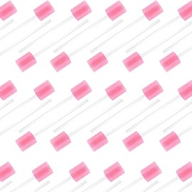 50PCS Sponge Swabs Disposable, Oral Swabs, Mouth Cleaning Sponge Swab Dental Stick, Mouth Care Sponge Tooth Cleaning Sponge Swab, Swab Sticks for Oral Care, Pink