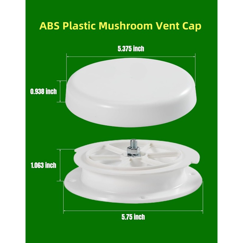 RV Vent Cover, ABS Plastic Mushroom Vent Cap for Camper