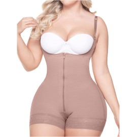 Sonryse 096 Colombian Faja Post Surgery Compression Shapewear Garment After Liposuction for Women Colombian Postpartum Shapewear Cocoa 2XL