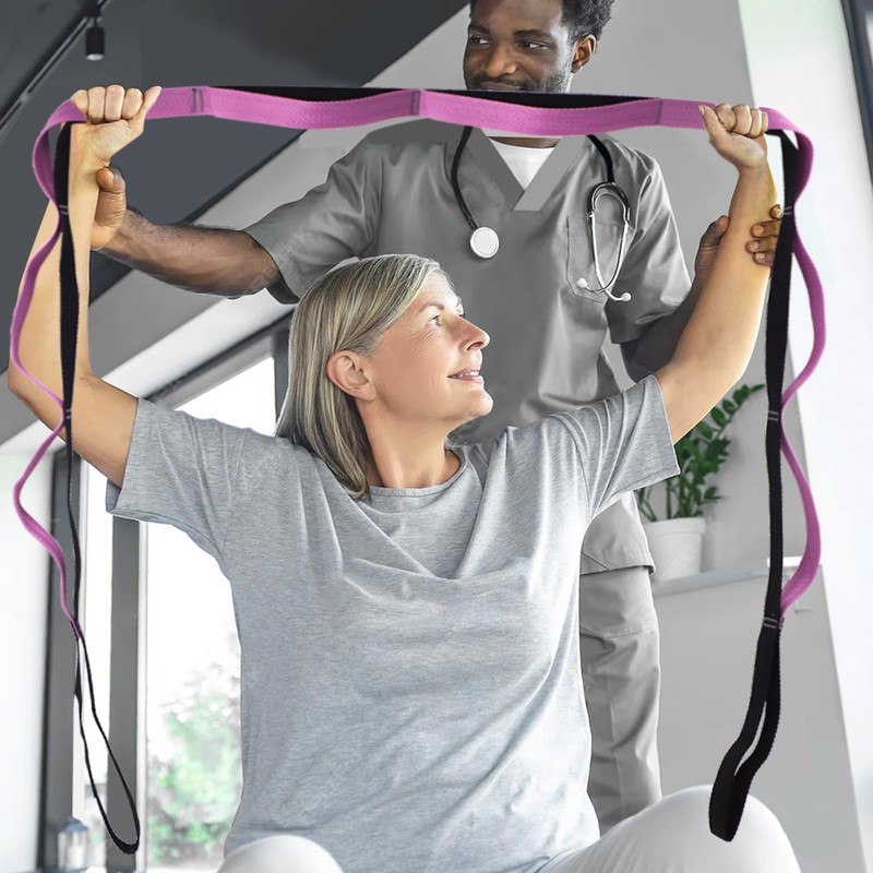 A AZURELIFE Premium Durable Stretch Straps with Loops, Stretching Strap
