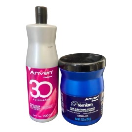 Decolorante Anven 350g Y Revelador 30 Volumenes 900ml Tono 30 Vol