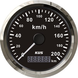 KUS Waterproof GPS Speedometer Odometer 0-200 km/h for Car Motorcycle Truck 85 mm (Black)
