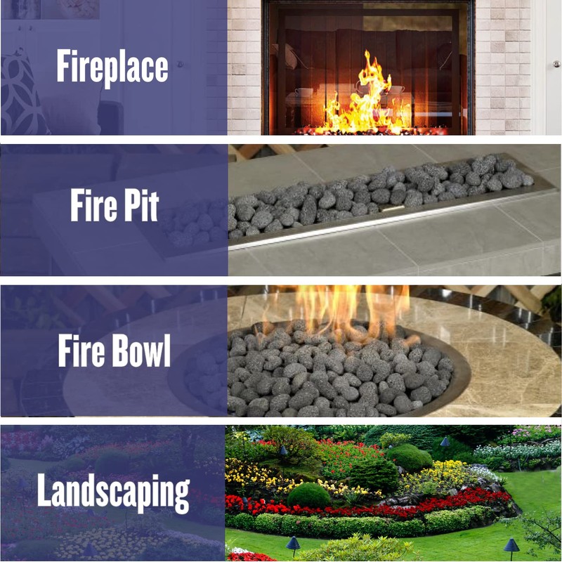 American Fireglass Extra Large Gray Lava Stone (4” – 6”)
