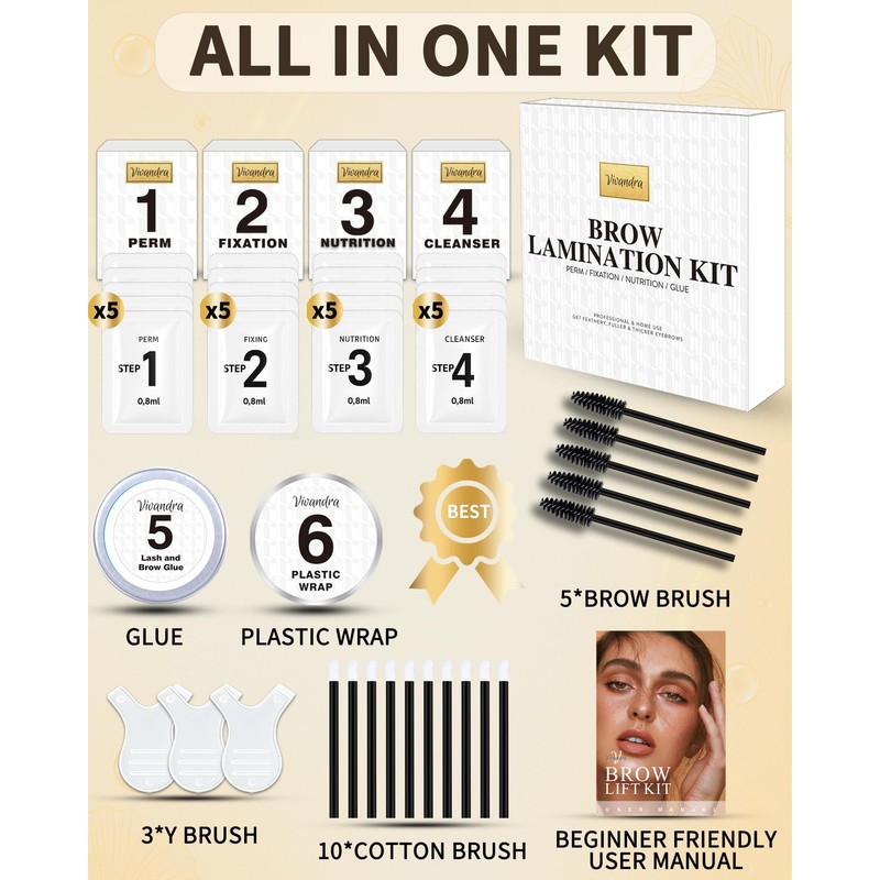 Eyebrow Lifting Set, 5 Pack Brow Lifting Set for Home