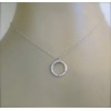 Hammered Silver Circle Pendant Necklace