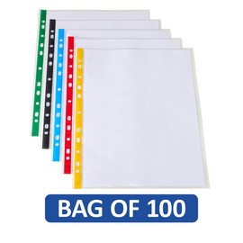 SUMMIT 100 Multi-Colour Punched Pockets A4