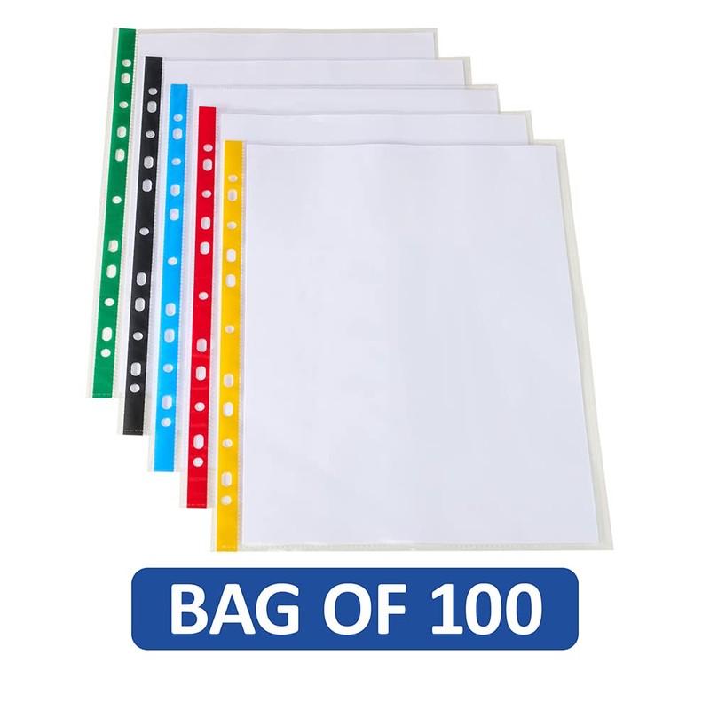 SUMMIT 100 Multi-Colour Punched Pockets A4