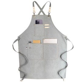 carrotez Chef Apron, Waterdrop Resistant Cotton Canvas Cross Back Adjustable Apron, M-XXL