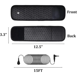 Upgraded Grounding Wrist Strap, Black Therapy Wristband Improves Sleep Reduces Pain and Inflammation, Increases Energy Grounded Bracelet 12.5"x3.3"