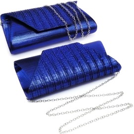 Dasein Women Evening Bags Wedding Purses Handbags Party Clutches Cocktail Prom Clutch with Glitter Rhinestones (Blue)