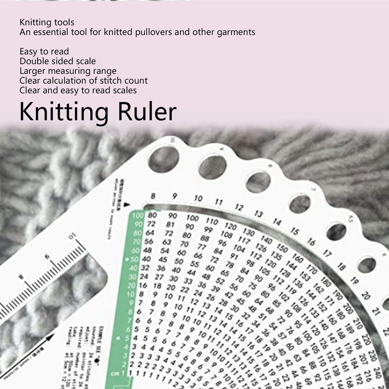 Knitting Ruler Knitting Gauge Measuring Tool Multifunctional Accurate Knitting Stitch