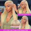 HPJIQ 30 Inch 613 Lace Front Wig Human Hair Straight