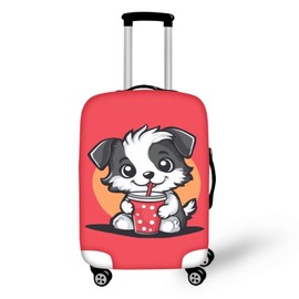 TODIYADDU Dog Print Luggage Protective Cover Trendy Travel Suitcase Cover Elastic Dust Cases for 18 to 32 Inches Practical Travel Accessories Luggage Dust Cover Nice Gifts, Size S