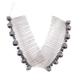 Stretchy Banana Hair Clip - Make Comfy Hairstyles, Sturdy Hold, No Damage, Creases or Pain (Large, Hematite Pearl)