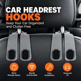 Car Headrest Hooks for Bags and Everyday Storage – Easy-Install Car Seat Organizers for a Neater Vehicle Interior, 2pcs