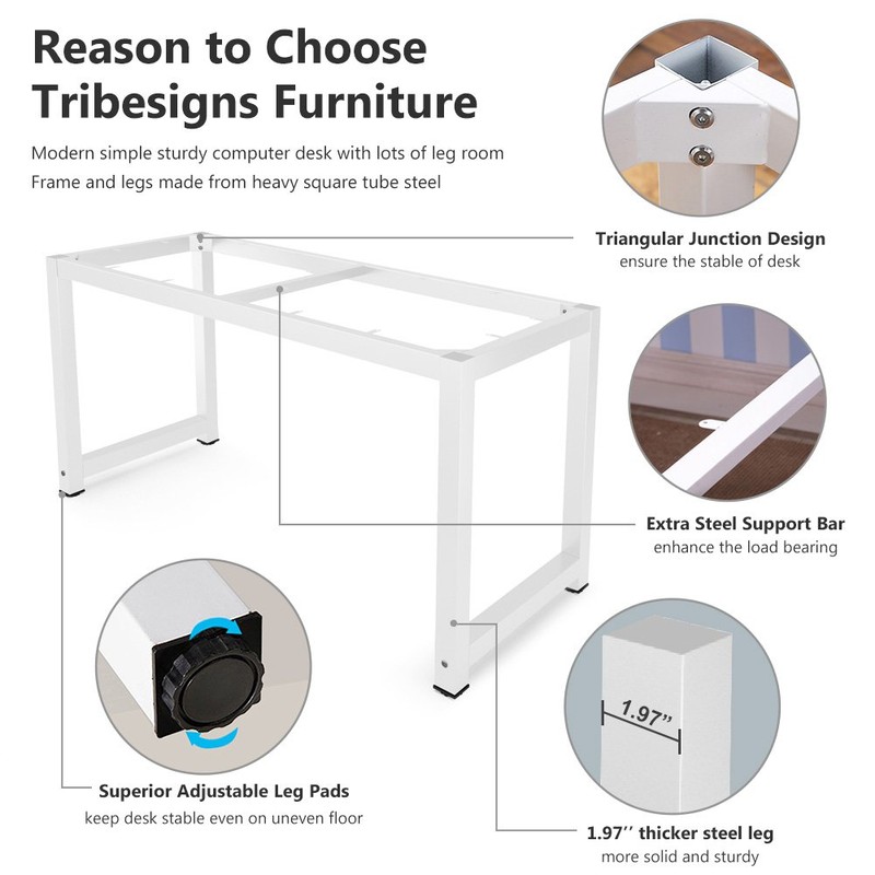 Tribesigns Computer Desk, 63 inch Large Office Desk Computer Table