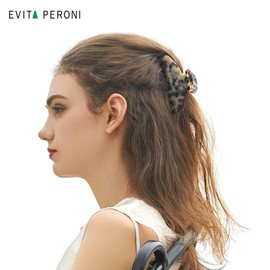 EVITA PERONI Large Hair Clips for Women - Classic Strong Hold Claw Clips for Thin Thick Curly Hair for Women Premium Hair Accessories, Amber
