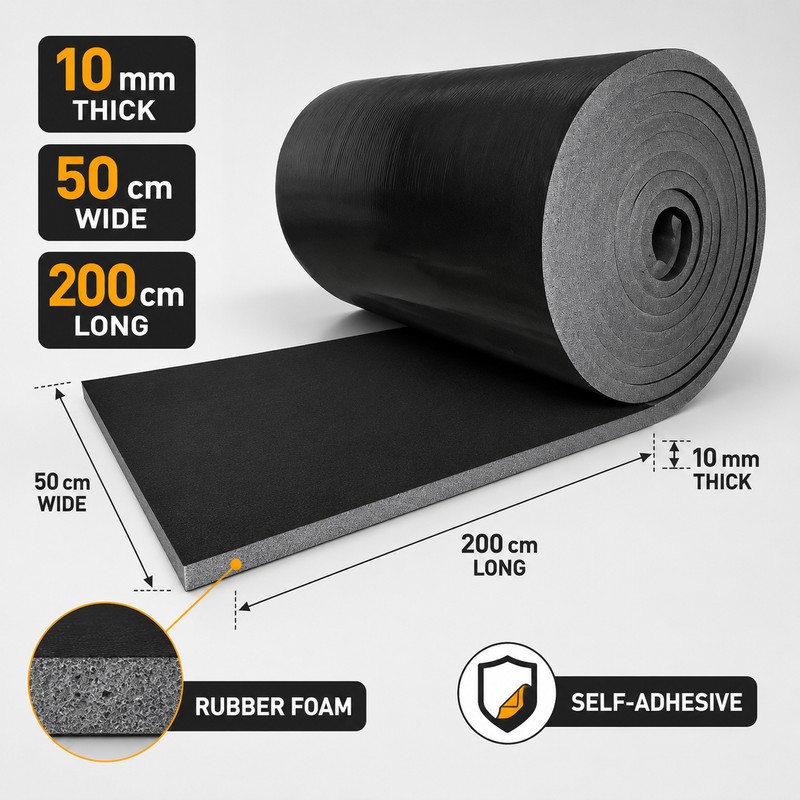 Self-Adhesive Rubber Foam Sound & Thermal Insulation Roll for Cars