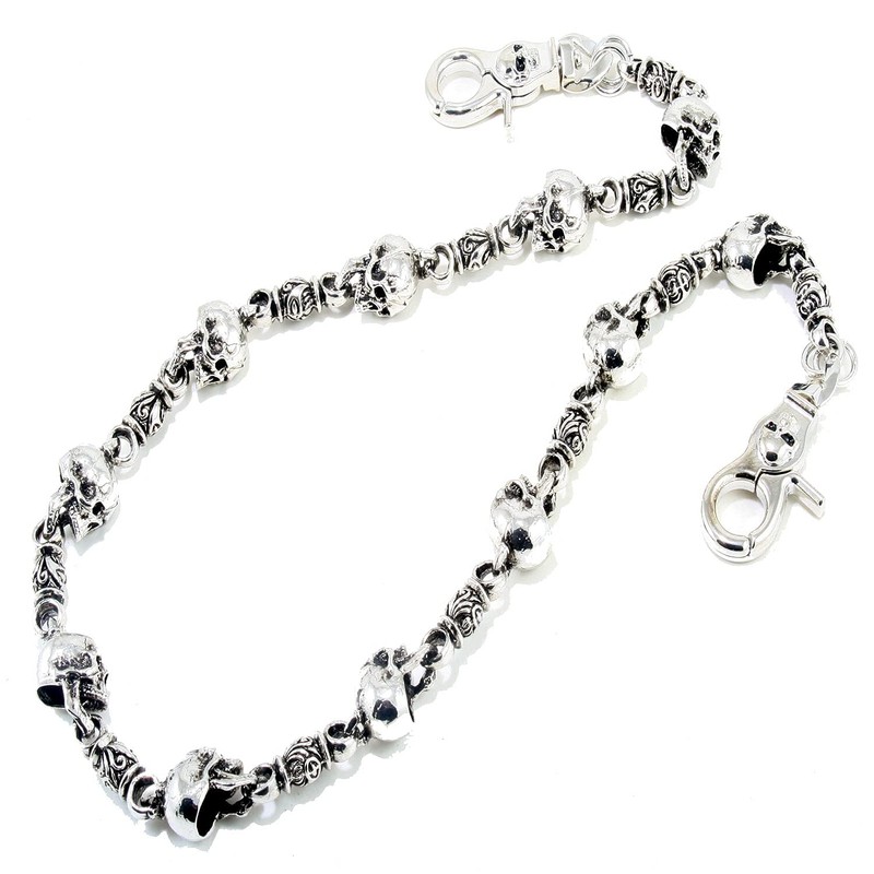 Double K Heavy Strong Biker Skull Key Jean Wallet Chain