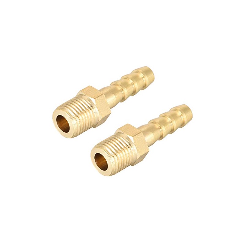 sourcing map Brass Metric Male to Barb Hose Connector 6mm