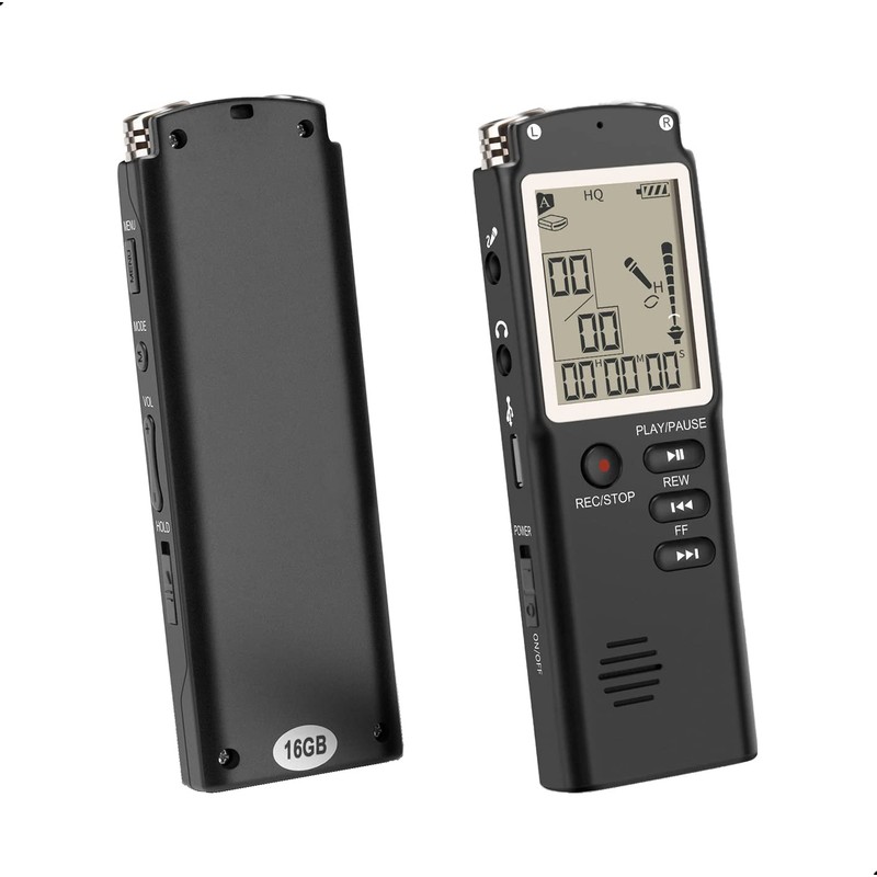32GB Digital Voice Recorder Noise Cancelling Audio Recorder with Playback,