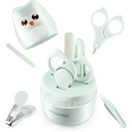 Baby Nail Clippers, 4-in-1 Safe Baby Nail Kit with Cute Case, Nail Clipper, Scissors, Tweezers, Nail File Set for Newborn, Infant, Toddler and Kids-Ow