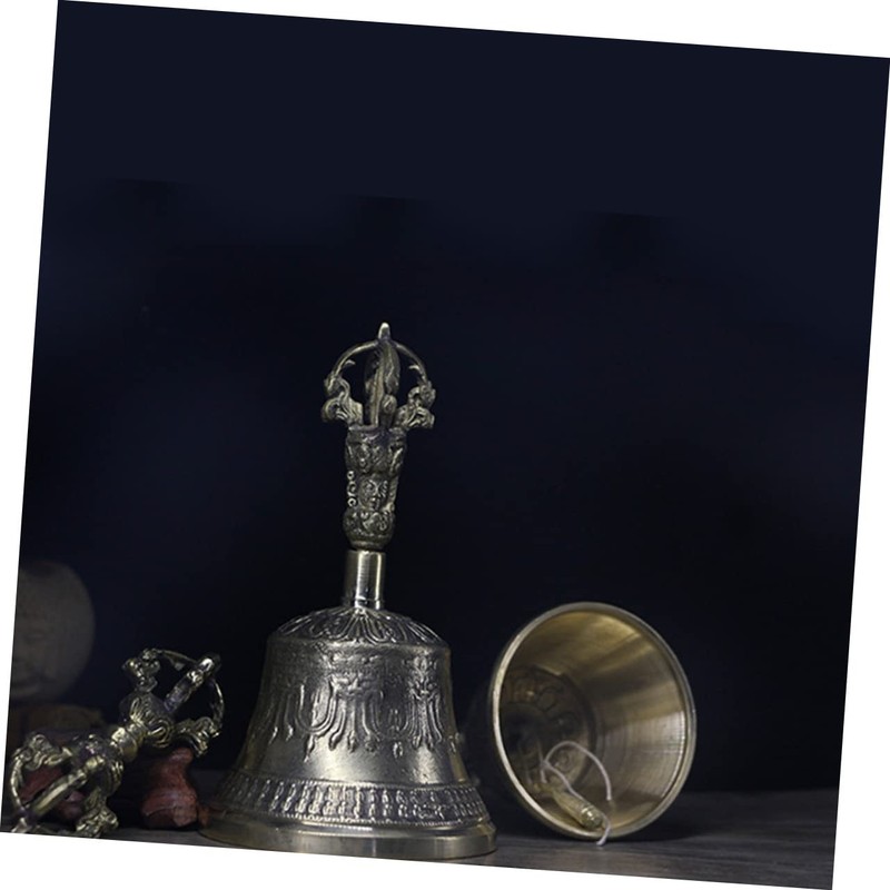 Alipis 1Pc Brass Vajra Bell Five Strand Tibetan Hand Bell