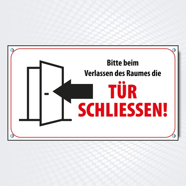 Sign Rectangular Door Close! 18 x 10 cm | Sign