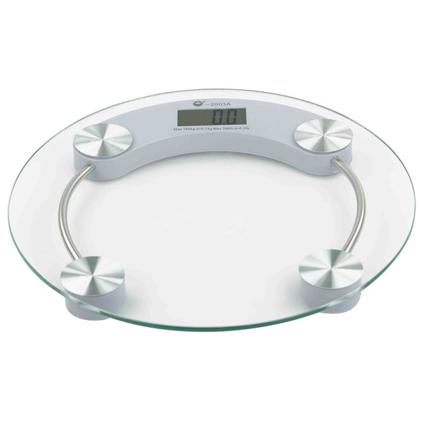 Home Basics Glass Bathroom Scale Round, No Size, Clear